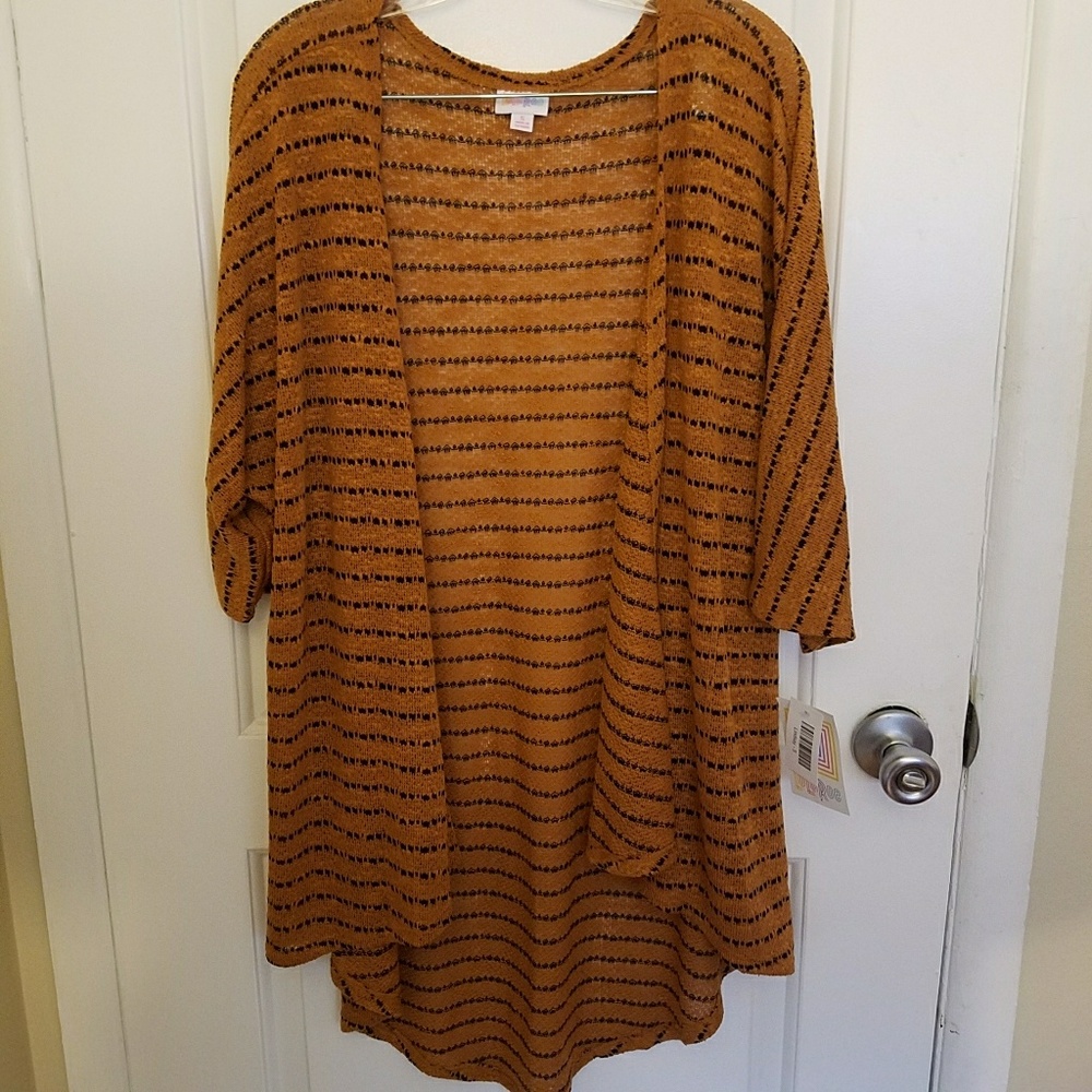Lularoe Burnt Orange Black Striped Lindsay